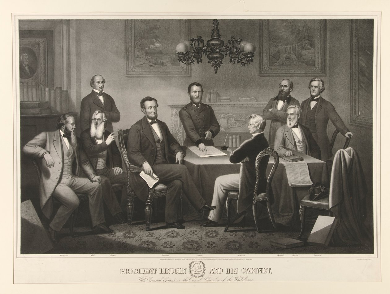 Prezydent Lincoln i jego gabinet autorstwa Thomas Kelly