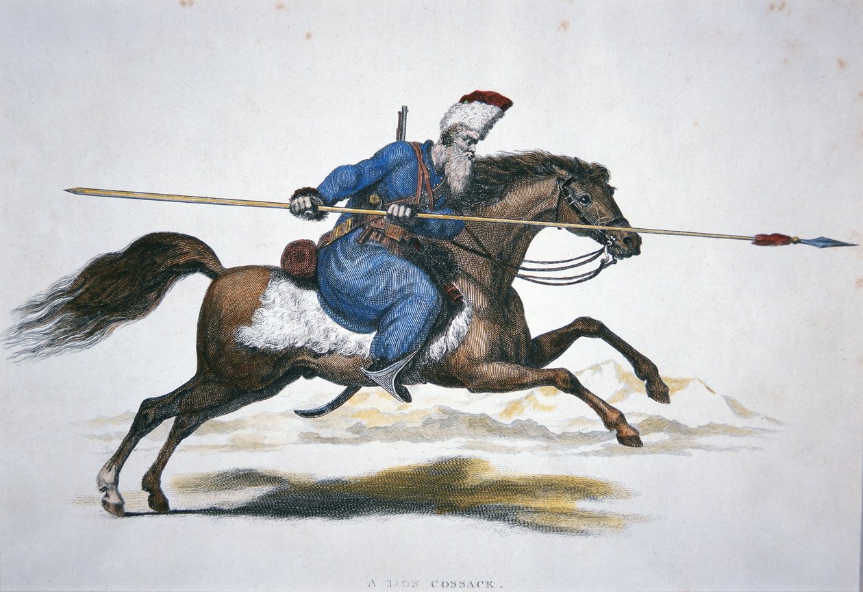 Rosyjski Kozak doński, ok. 1820 (akwarela na papierze) autorstwa Thomas Kelly