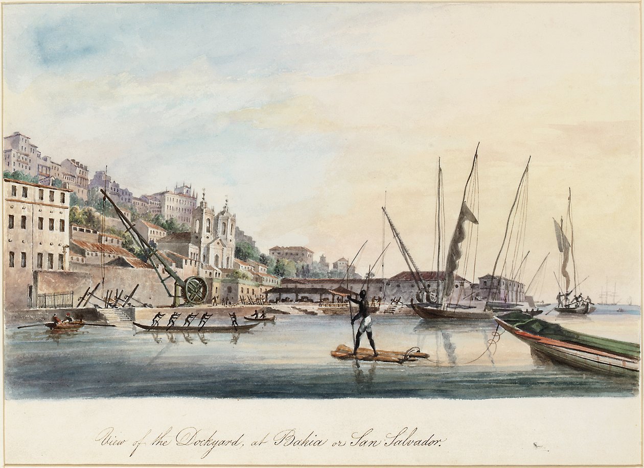 Widok na stocznię, w Bahia lub San Salvador autorstwa Thomas L. Hornbrook