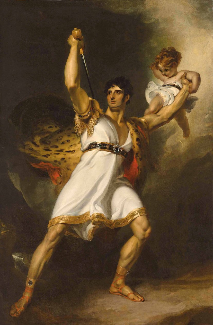 Portret Johna Philipa Kemble (1757-1823), pełnometrażowy, jako Rolla z Pizarro Sheridana (olej na płótnie) autorstwa Thomas Lawrence