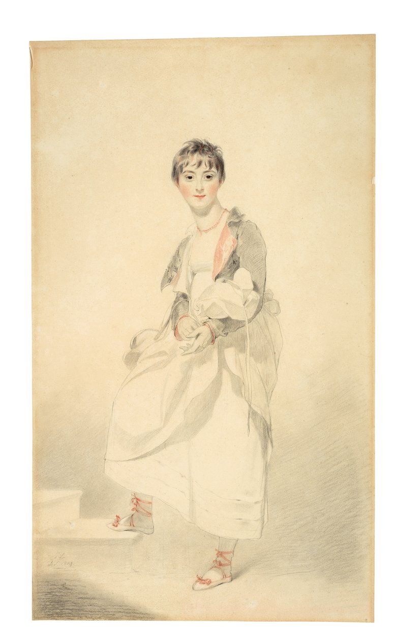 Portret Lady Frances Hamilton (1795-1860) (czarno-czerwona kreda) autorstwa Thomas Lawrence