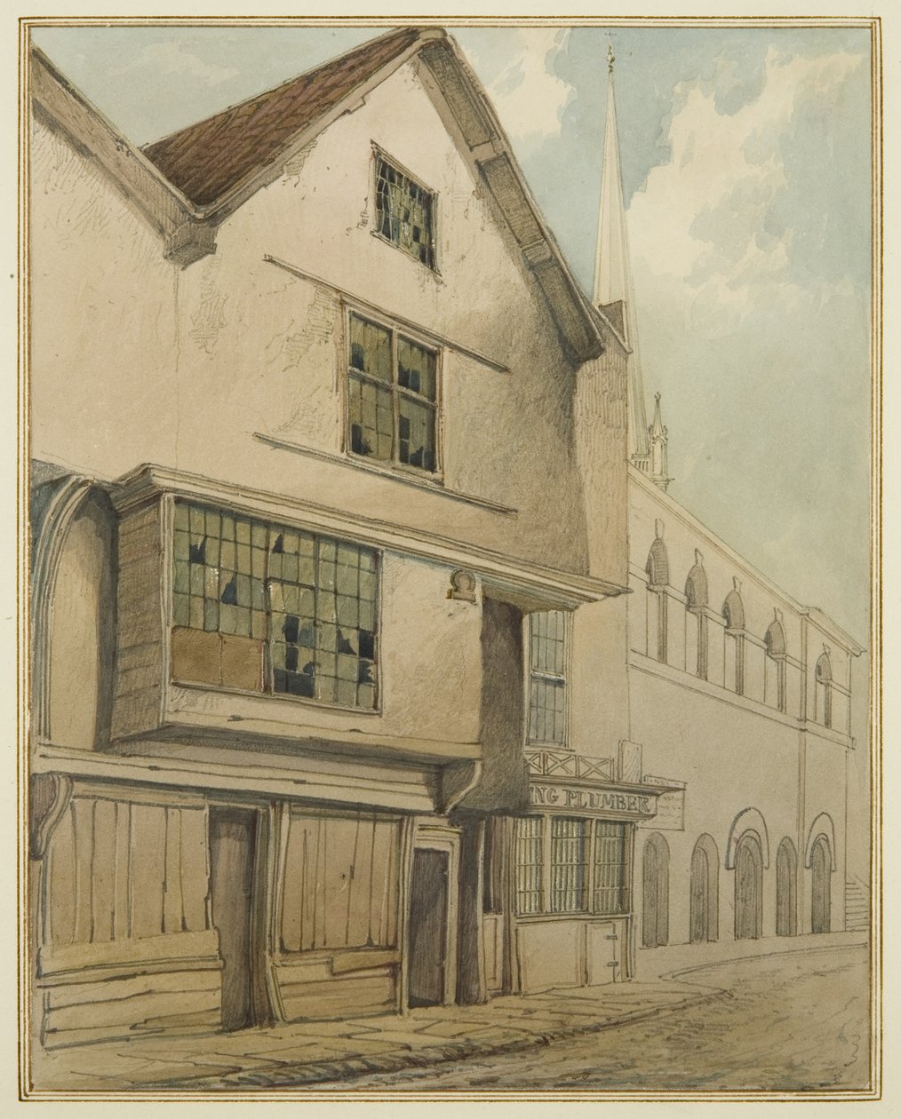 46 Baldwin Street (akwarela na papierze) autorstwa Thomas Leeson the Elder Rowbotham