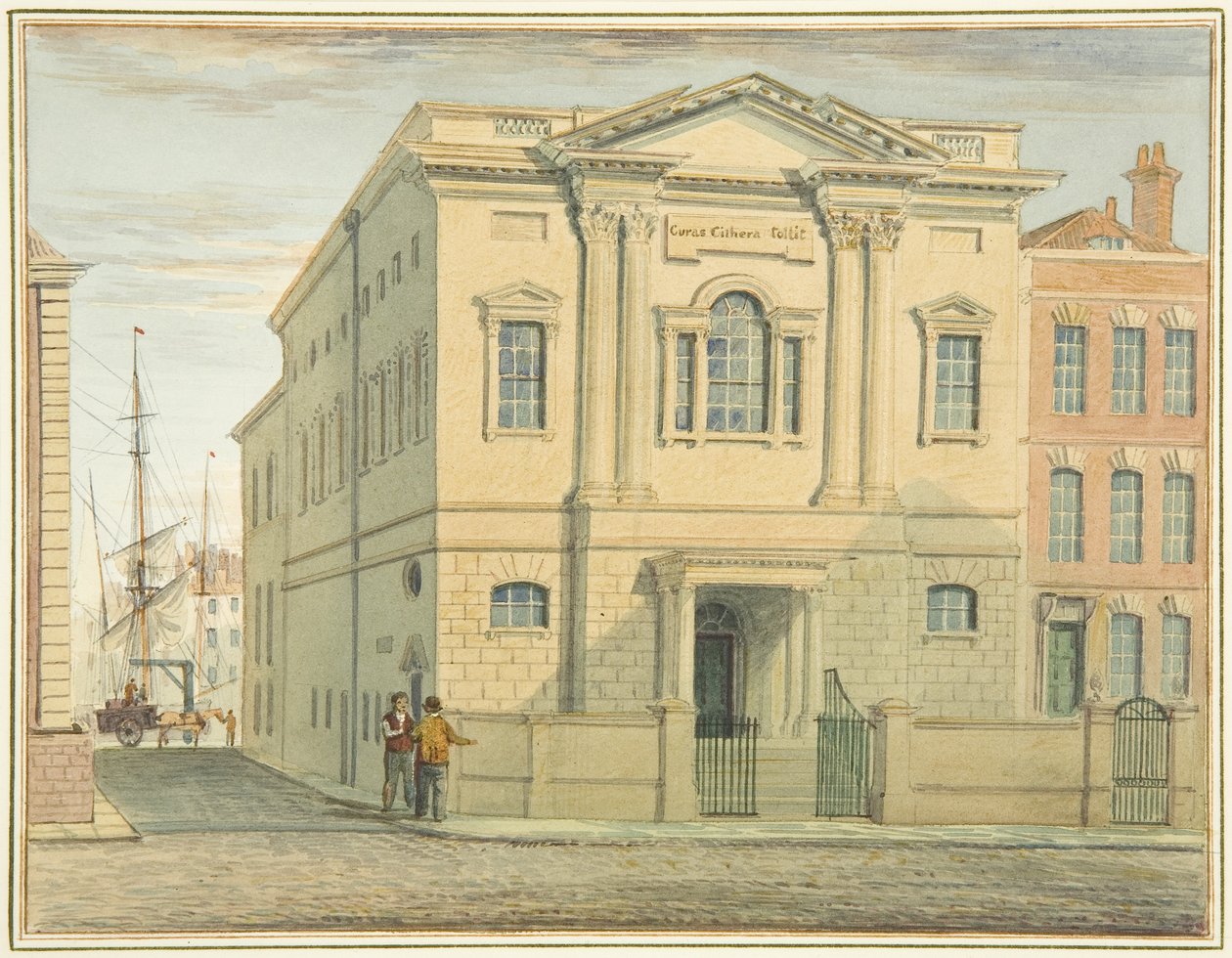 Sale Zgromadzeń, Prince Street (akwarela na papierze) autorstwa Thomas Leeson the Elder Rowbotham