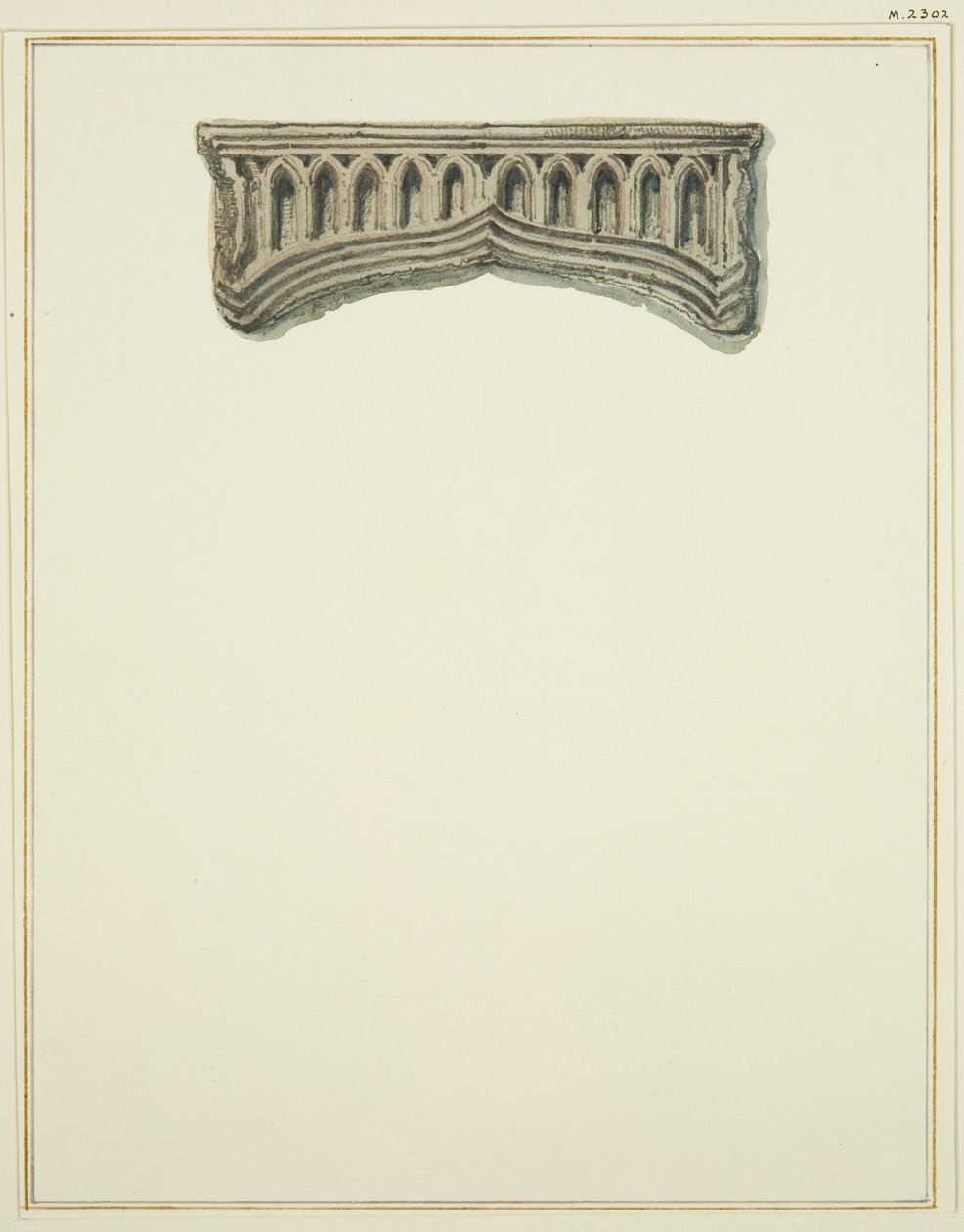 Rzeźba na schodach w domu przylegającym do pasażu przy Baldwin Street (akwarela na papierze) autorstwa Thomas Leeson the Elder Rowbotham