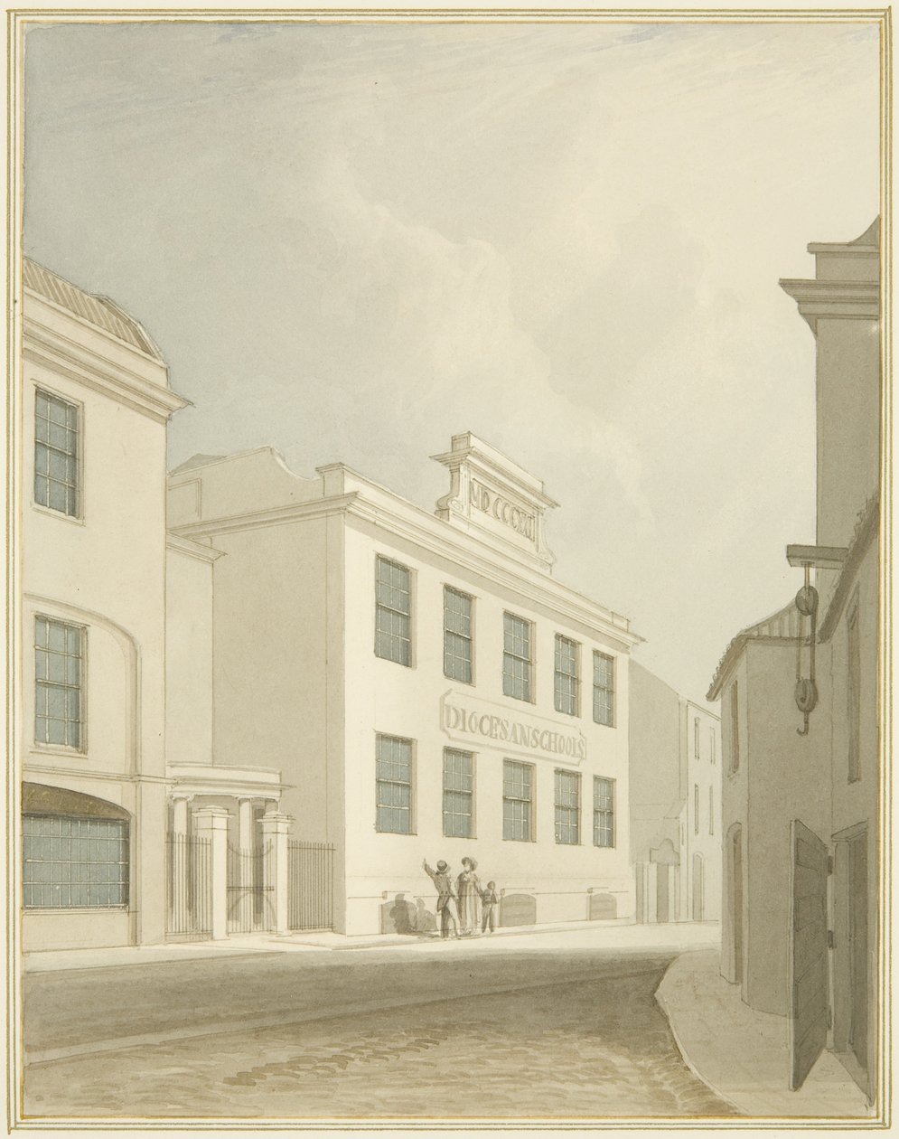Szkoły diecezjalne, Nelson Street (akwarela na papierze) autorstwa Thomas Leeson the Elder Rowbotham
