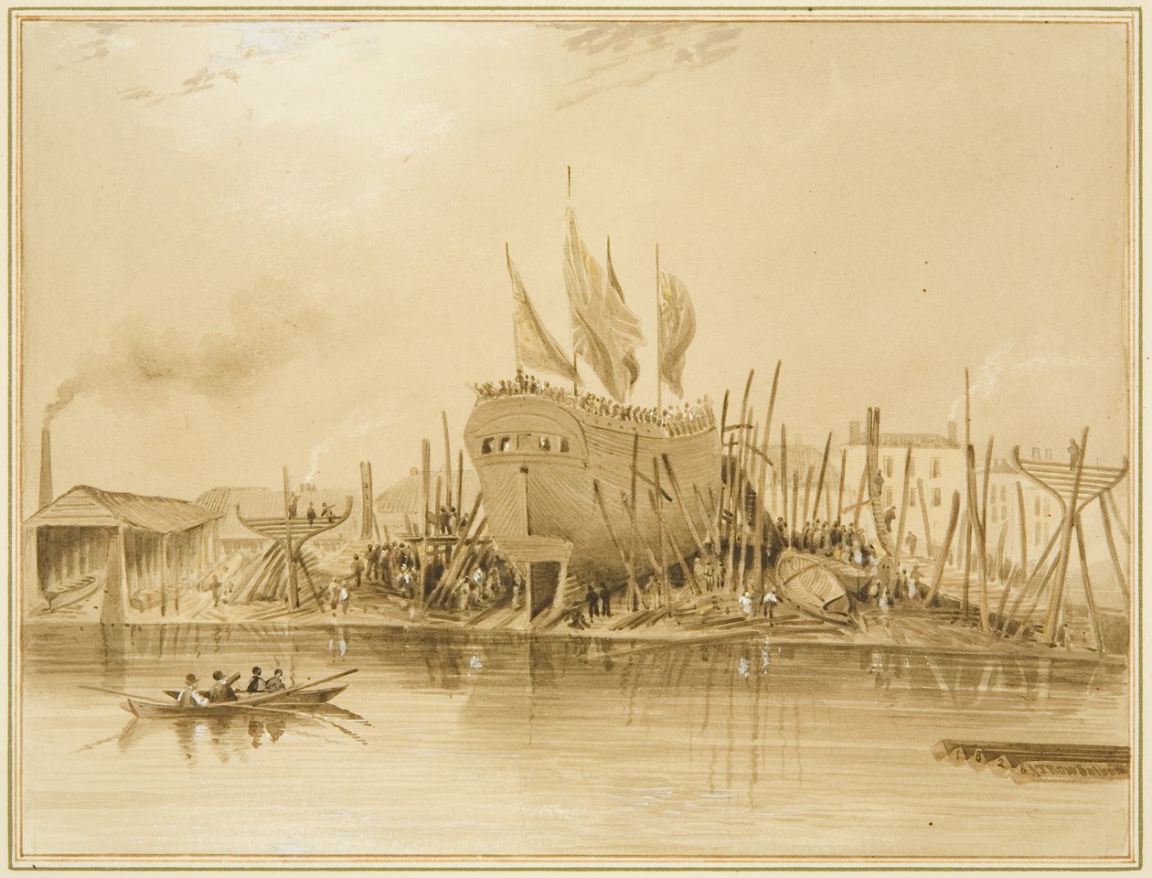 Eastern Wapping Dock, premiera „Avon”, 1826 autorstwa Thomas Leeson the Elder Rowbotham