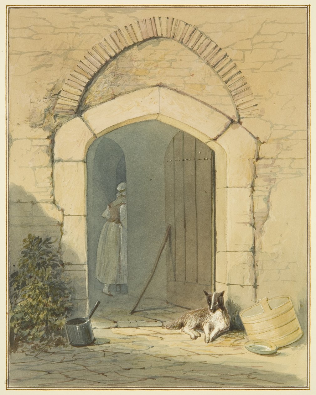 Wejście do domu wiejskiego autorstwa Thomas Leeson the Elder Rowbotham