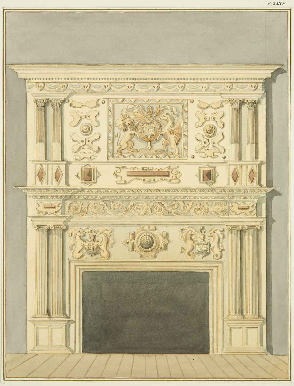 Kominek u Hilliera, ul. Św. Mikołaja (akwarela na papierze) autorstwa Thomas Leeson the Elder Rowbotham