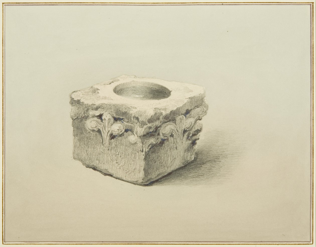 Czcionka znaleziona pod „Trzy bochenki cukru”, Backstreet (ołówek i akwarela na papierze) autorstwa Thomas Leeson the Elder Rowbotham
