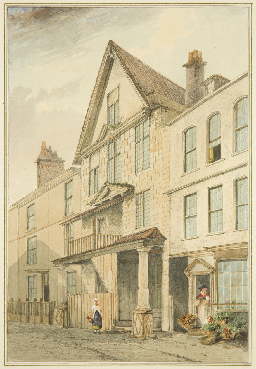 Dom w rogu Broad Plain and Goat Alley (akwarela na papierze) autorstwa Thomas Leeson the Elder Rowbotham
