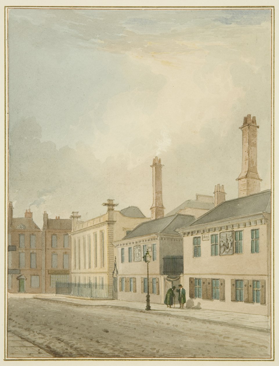 Przytułki marynarzy kupieckich, King Street (akwarela na papierze) autorstwa Thomas Leeson the Elder Rowbotham