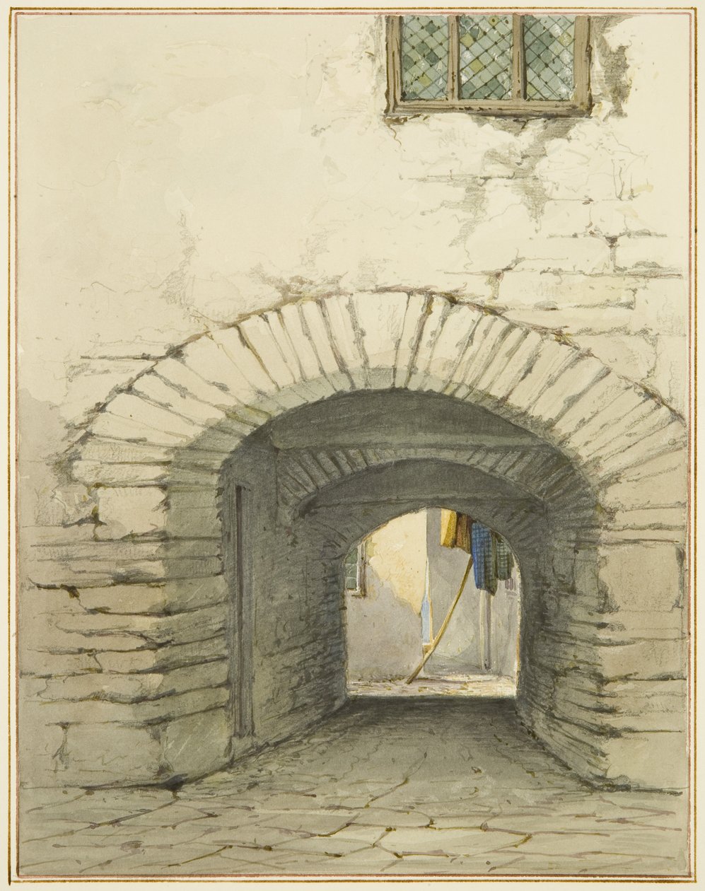 Passage Archway przy Marsh Street (akwarela na papierze) autorstwa Thomas Leeson the Elder Rowbotham