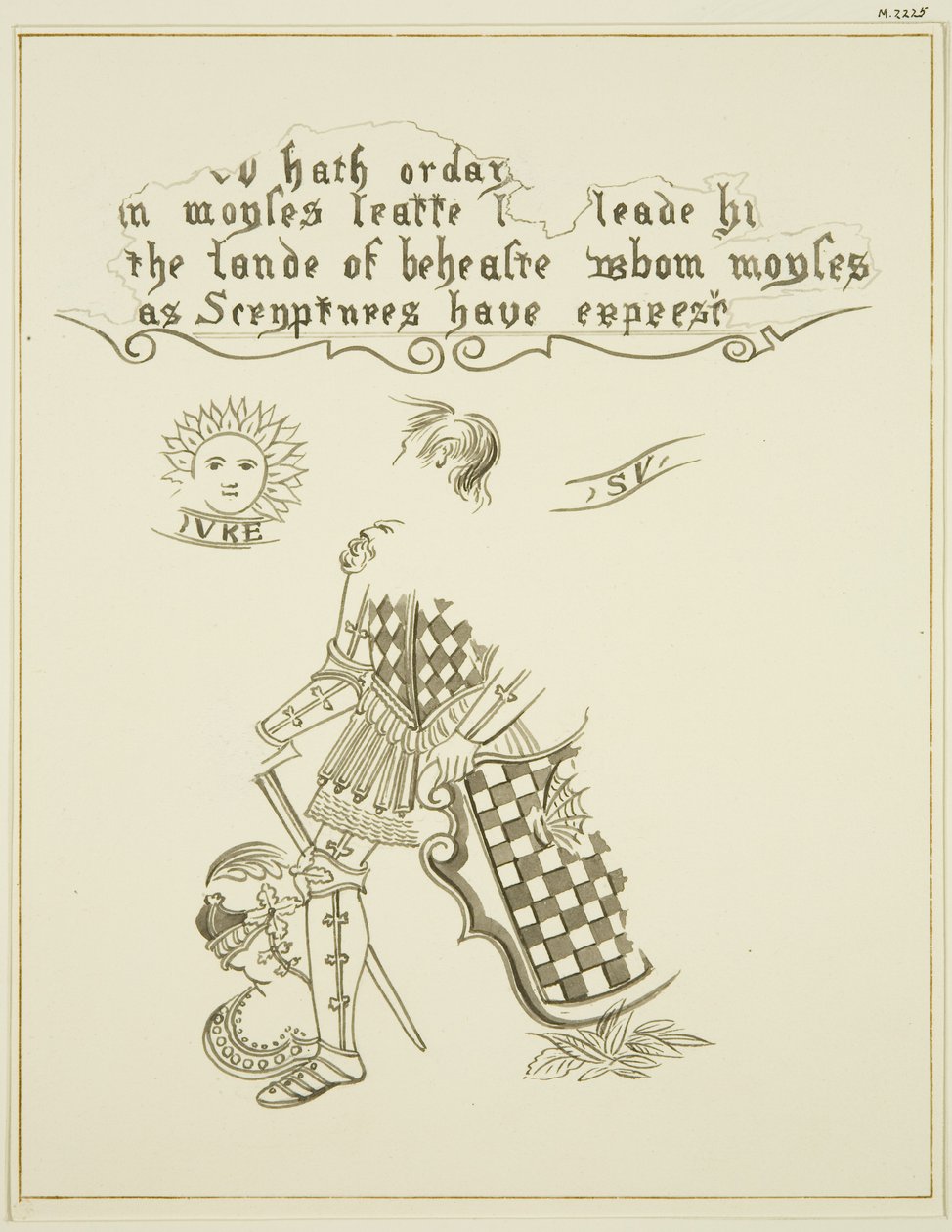 Pozostałości malarstwa ściennego przy 46 Baldwin Street (pióro i atrament na papierze) autorstwa Thomas Leeson the Elder Rowbotham