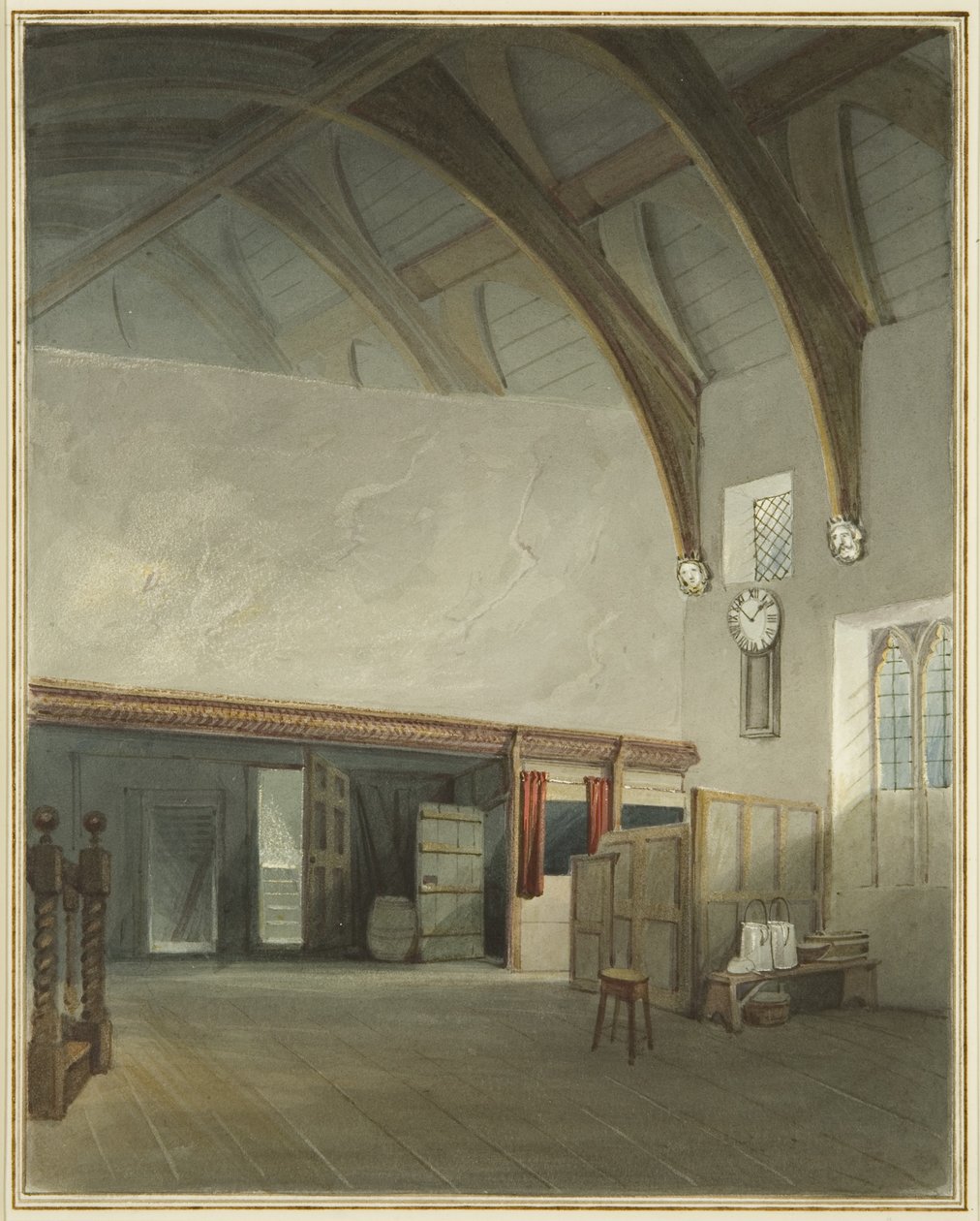 Pokój w domu w Cider House Passage, przy Broad Street (akwarela na papierze) autorstwa Thomas Leeson the Elder Rowbotham