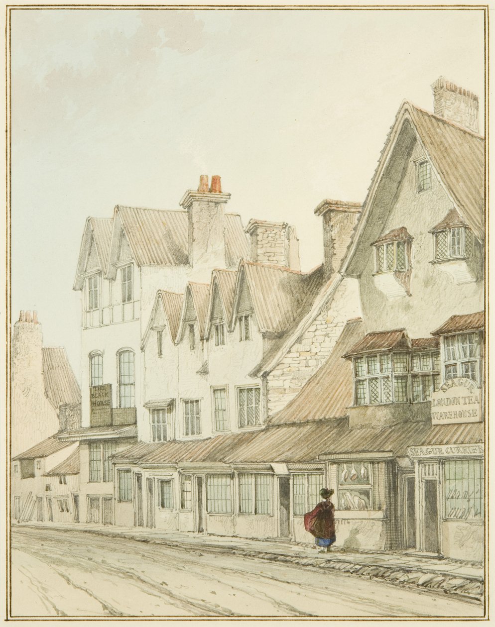 South Side of West Street, bez Lawfords Gate (ołówek i akwarela na papierze) autorstwa Thomas Leeson the Elder Rowbotham