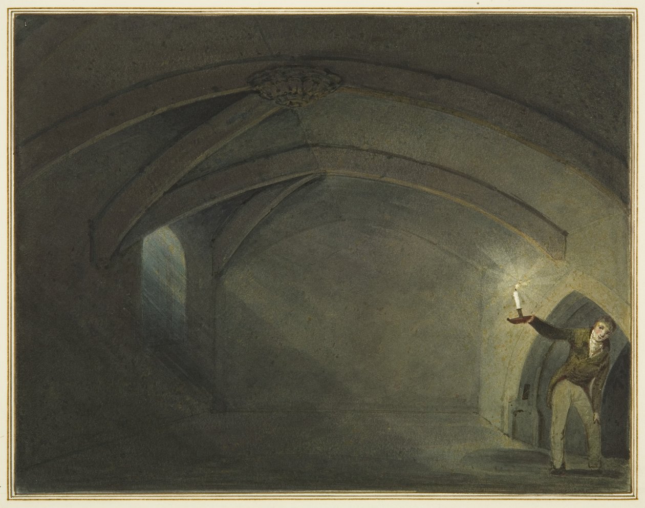 Rzekoma „Krypta kościoła św. Leonarda” (akwarela na papierze) autorstwa Thomas Leeson the Elder Rowbotham