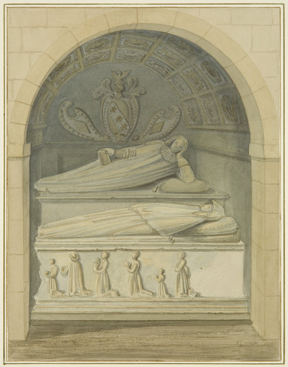 Grób Hugh Browna na cmentarzu kościoła św. Jana (akwarela na papierze) autorstwa Thomas Leeson the Elder Rowbotham