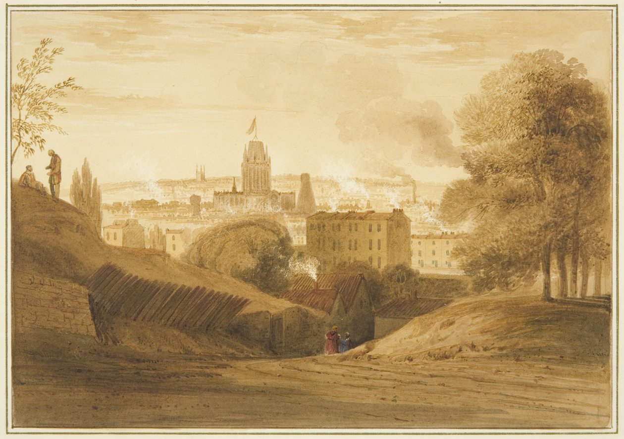 Widok z Bath Road, w pobliżu Wells, Totterdown autorstwa Thomas Leeson the Elder Rowbotham