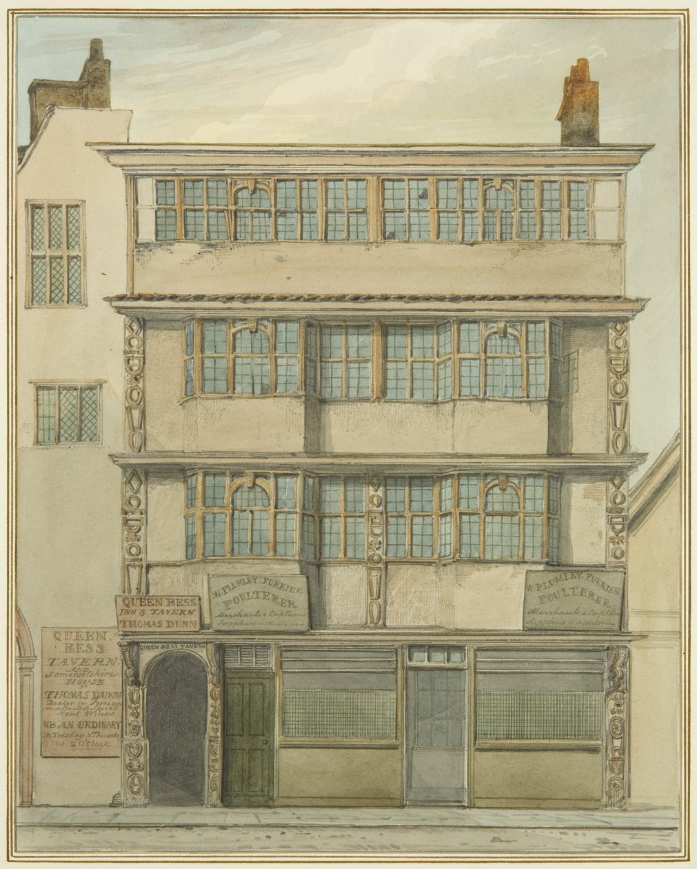 Dom Whitsona, ul. Św. Mikołaja (akwarela na papierze) autorstwa Thomas Leeson the Elder Rowbotham