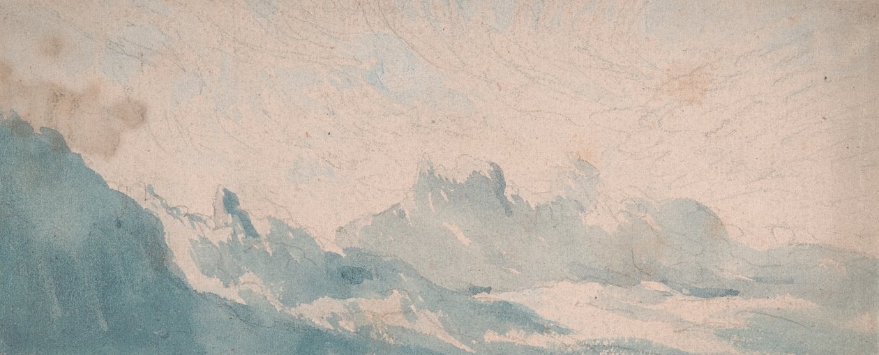 Delikatna chmura nad alpejską formacją autorstwa Thomas Lindsay