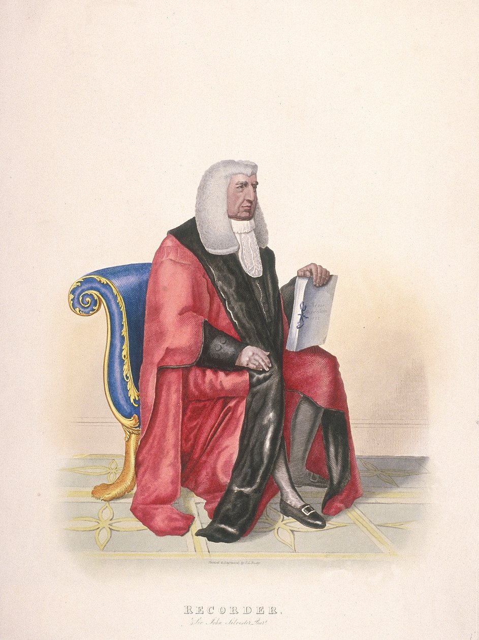 Rejestrator miasta Londynu, Sir John Silvester, w stroju obywatelskim, 1825 autorstwa Thomas Lord Busby