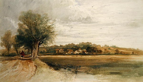 Postacie na ścieżce (akwarela na papierze) autorstwa Thomas Lound