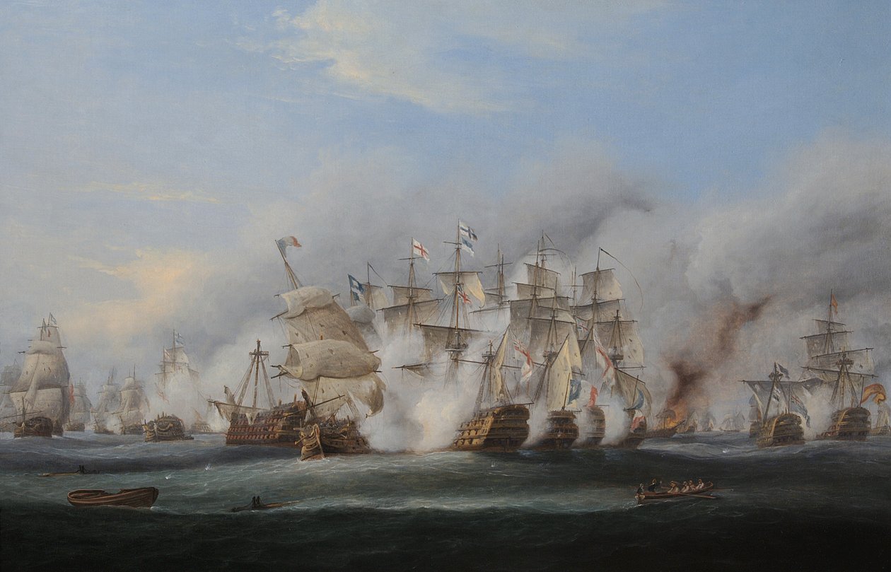 Bitwa pod Trafalgarem autorstwa Thomas Luny