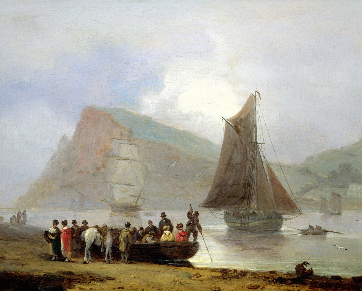 Wejście na prom w Teignmouth, 1821 r. autorstwa Thomas Luny