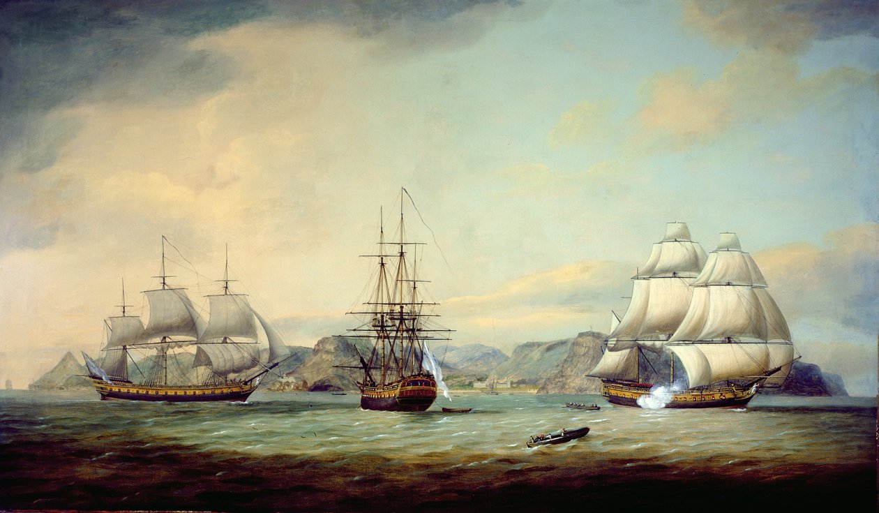 Wschodnioindyjska Ceres przy St Helena, 1788 autorstwa Thomas Luny