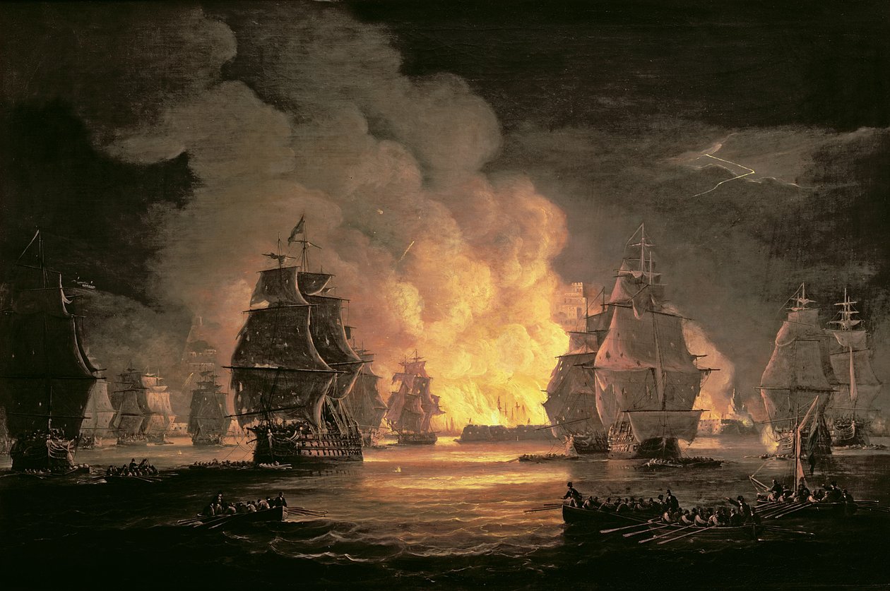 Bitwa pod Algierem, 27 sierpnia 1816, ok. 1825 (olej na płótnie) autorstwa Thomas Luny