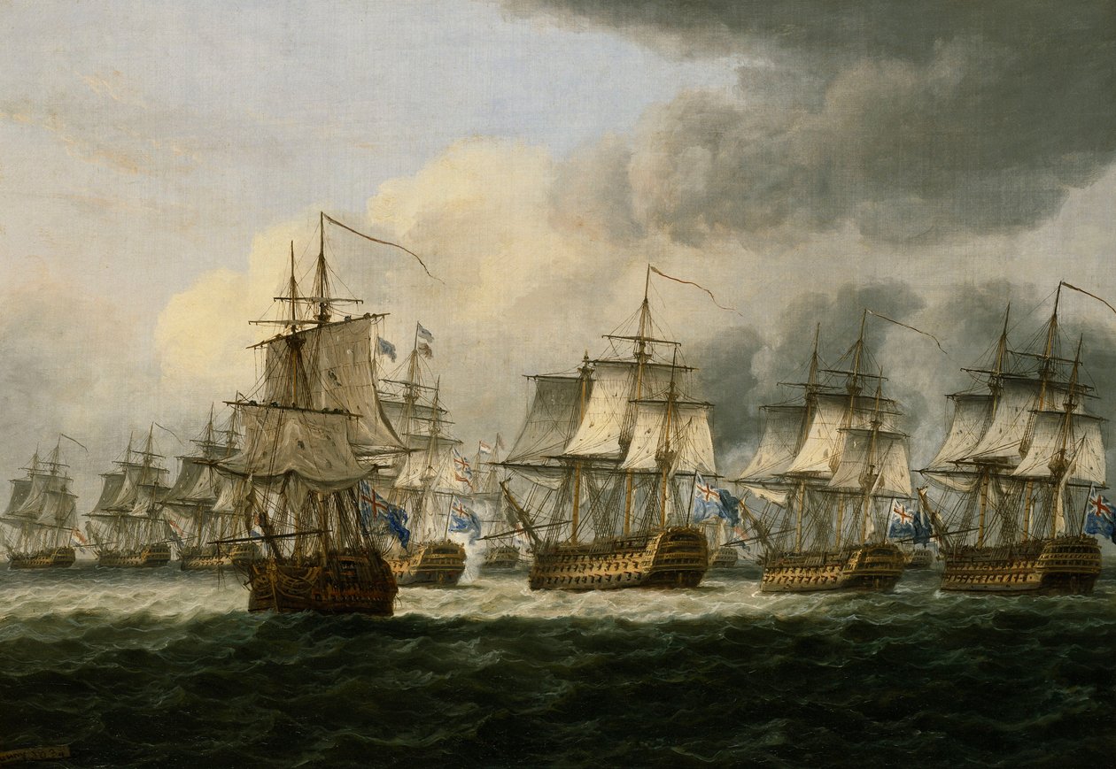 Bitwa pod Doggerbank, 5 sierpnia 1781, 1834 autorstwa Thomas Luny