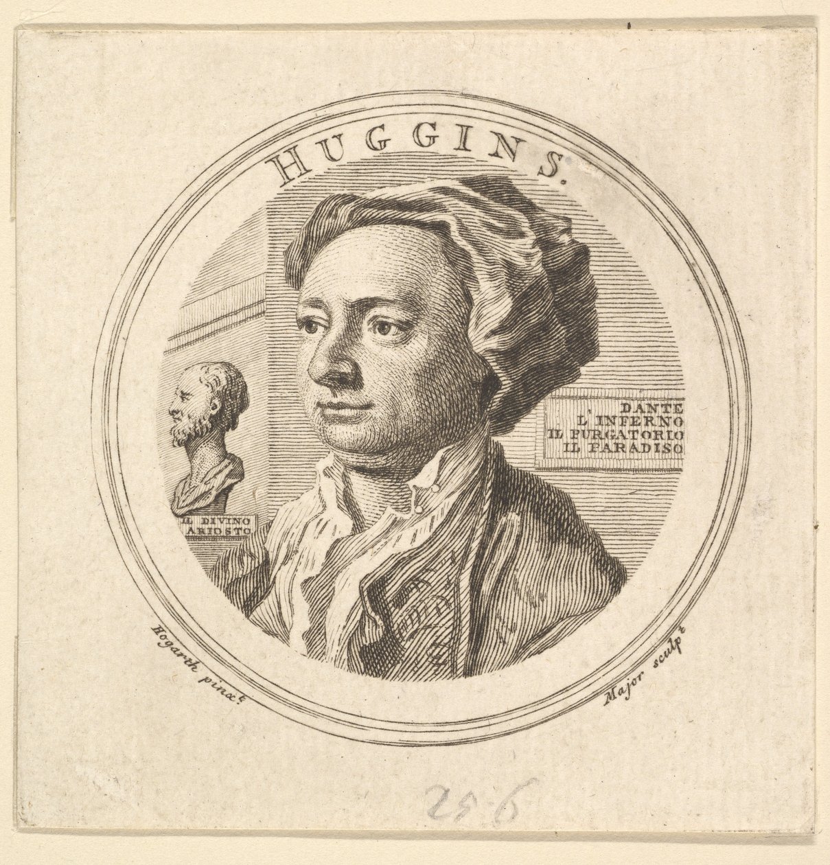 Portret Williama Hugginsa, tłumacza Ariosta, 1760. autorstwa Thomas Major