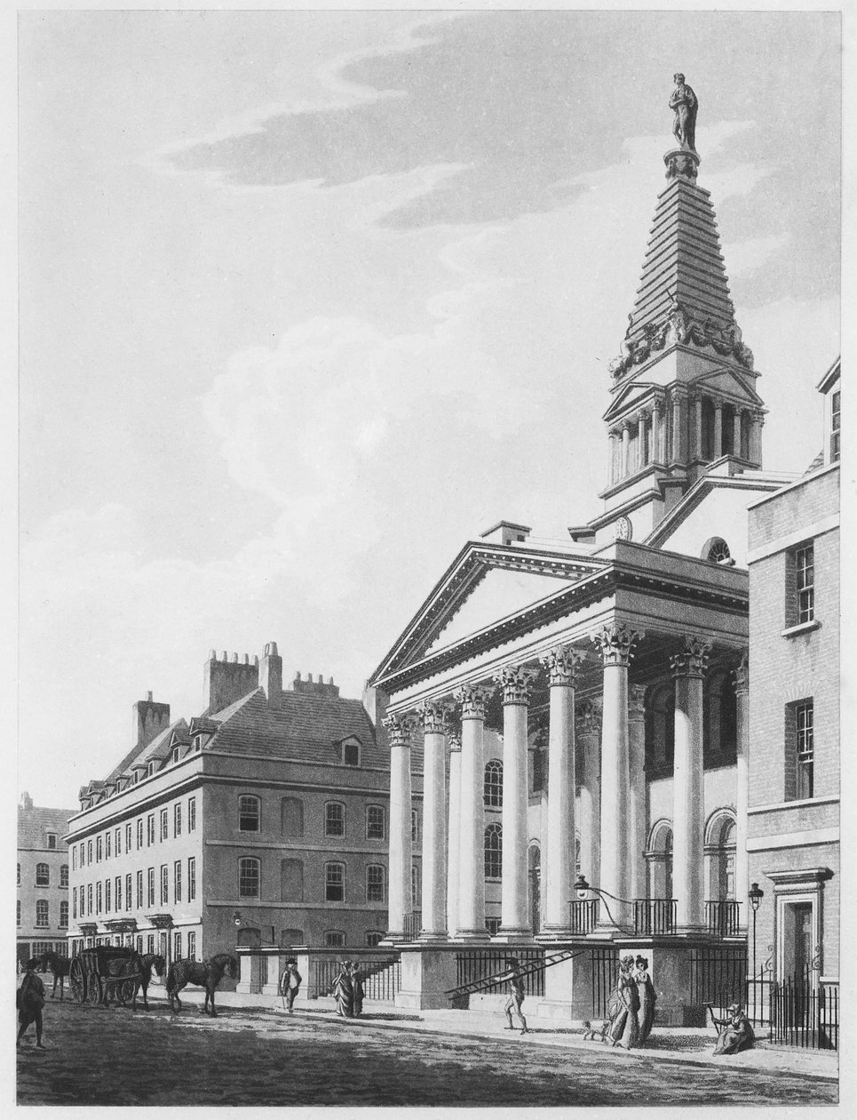 St Georges Bloomsbury, 1799 autorstwa Thomas Malton Jnr.