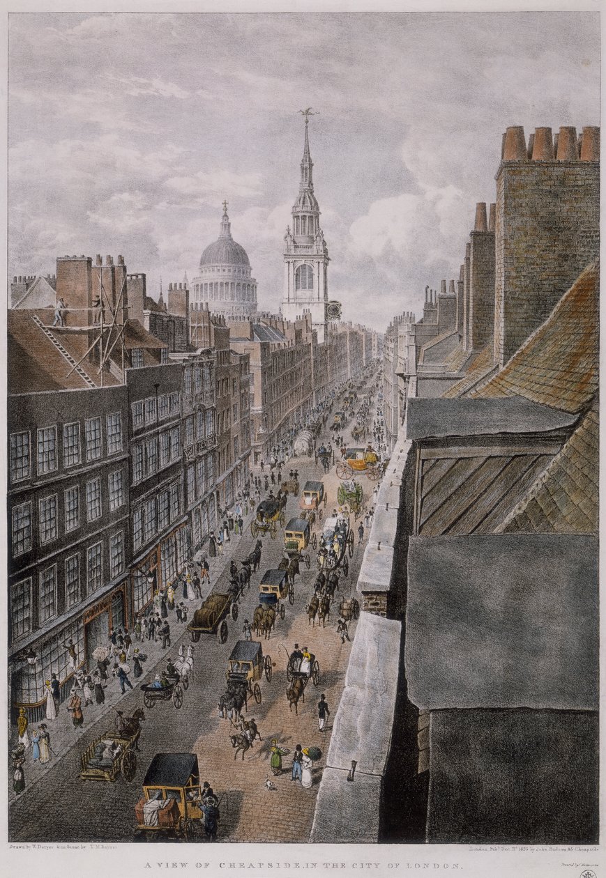 Cheapside, Londyn, 1823 autorstwa Thomas Mann Baynes