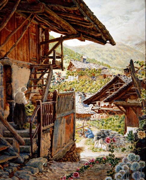 Sallanches, Hautes Savoie z Aiguille de Bionnassay w oddali autorstwa Thomas Matthews Rooke