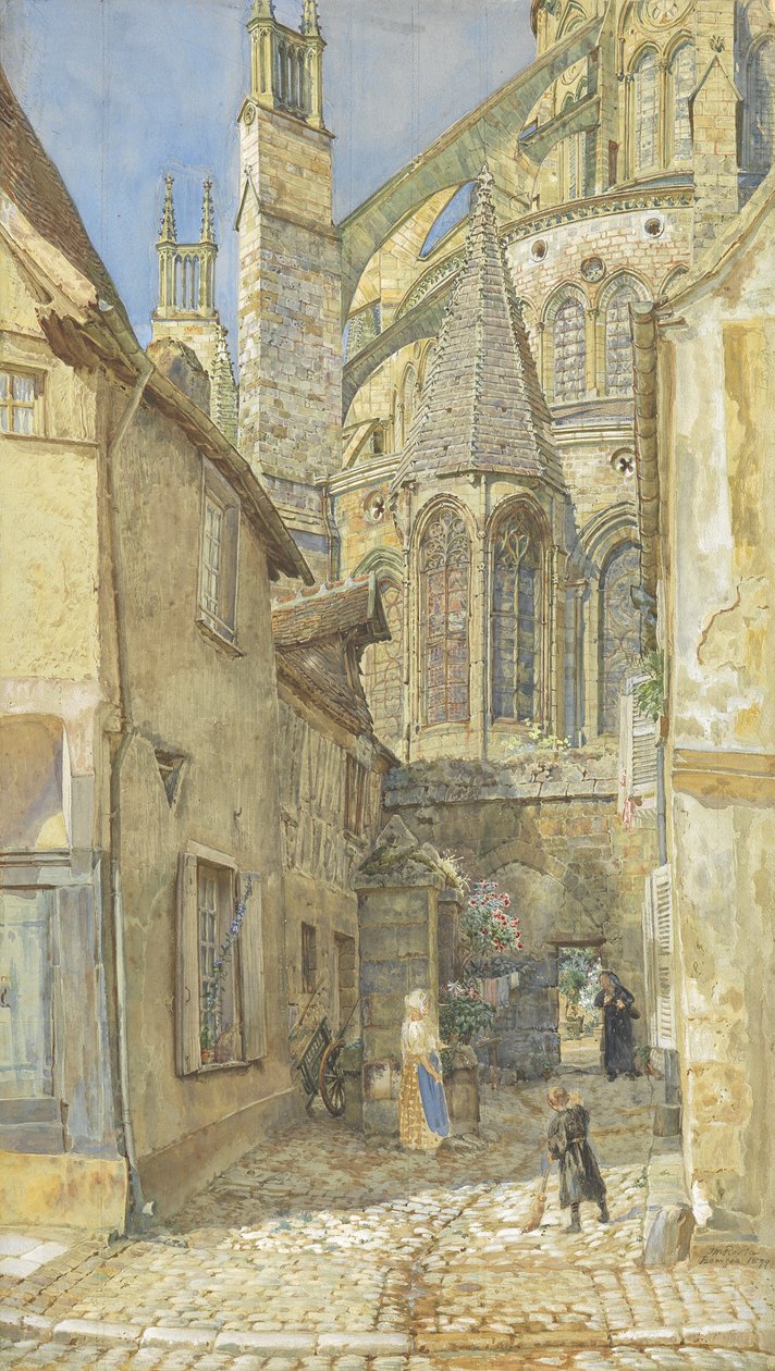 Kaplica Najświętszej Marii Panny i apsyda katedry w Bourges, 1899 (wc na papierze) autorstwa Thomas Matthews Rooke