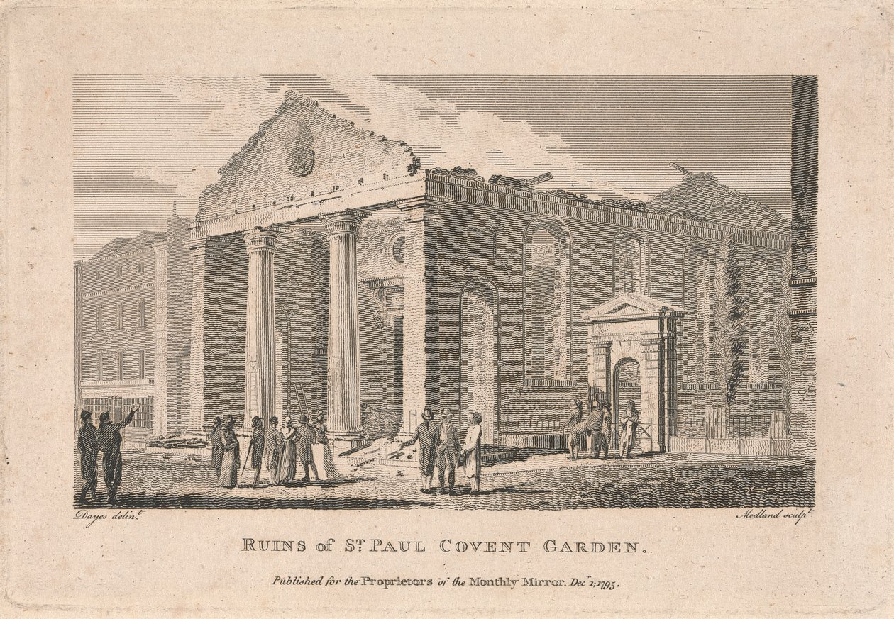 Ruiny St. Paul Covent Garden autorstwa Thomas Medland