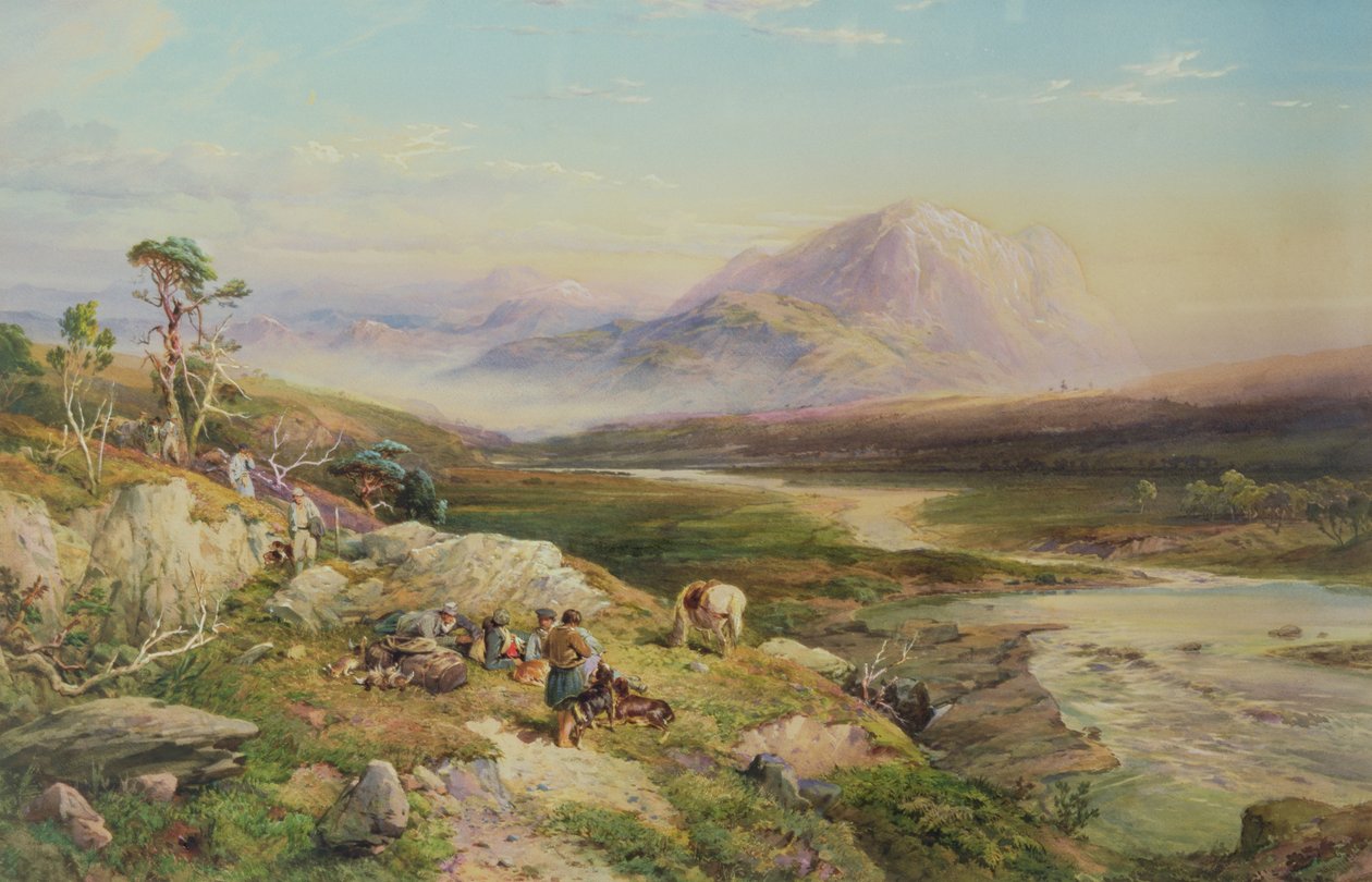 Koniec sesji, Loch Maree (akwarela na papierze) autorstwa Thomas Miles II Richardson