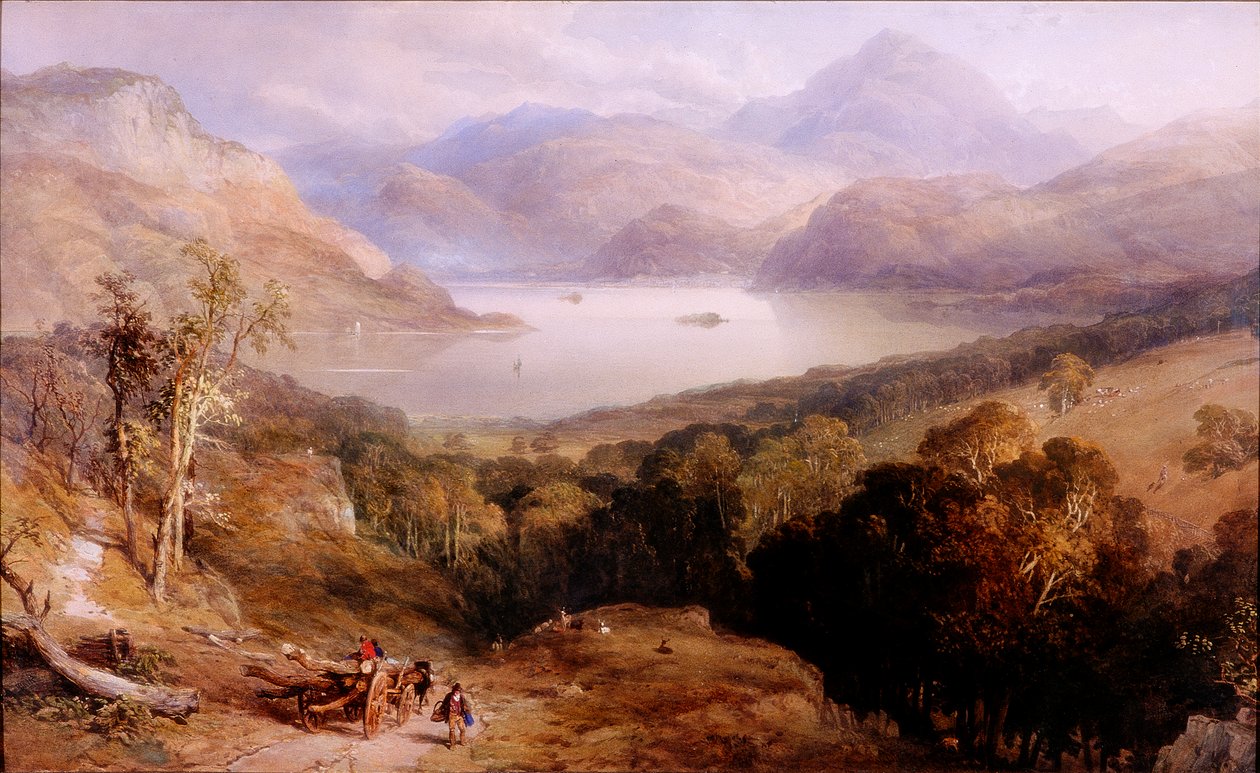 Ullswater, około 1842 (akwarela i gwasz) autorstwa Thomas Miles II Richardson