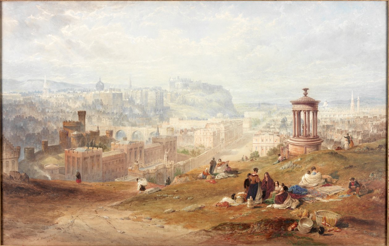 Edynburg z Calton Hills (akwarela na papierze) autorstwa Thomas Miles Richardson