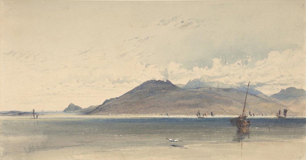 Wyspa Arran, wczesny poranek, 1830-39. autorstwa Thomas Miles Richardson I