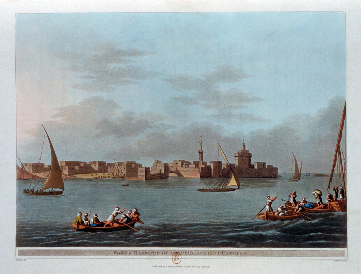 Fort i port Aboukir, starożytny Canopus, Egipt, 1801 autorstwa Thomas Milton
