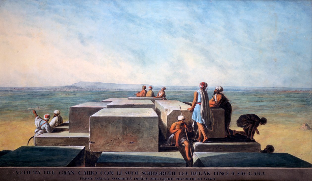 Wierzchołek Pierwszej Piramidy w Gizie, 1794 autorstwa Thomas Milton