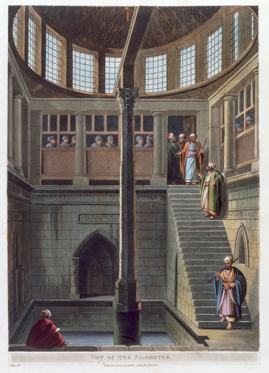 Widok nilometru, Kair, Egipt, 1802 autorstwa Thomas Milton