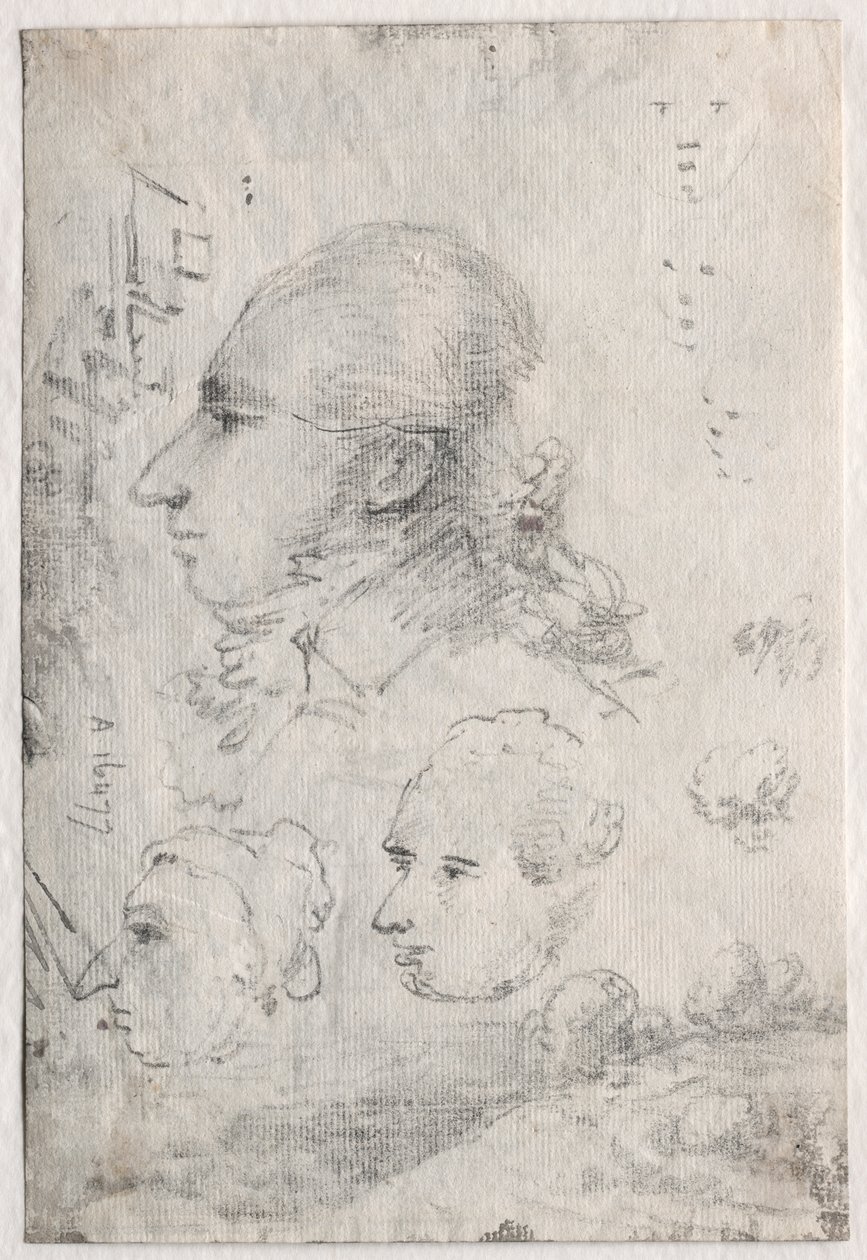 Studia głów (verso) autorstwa Thomas Monro