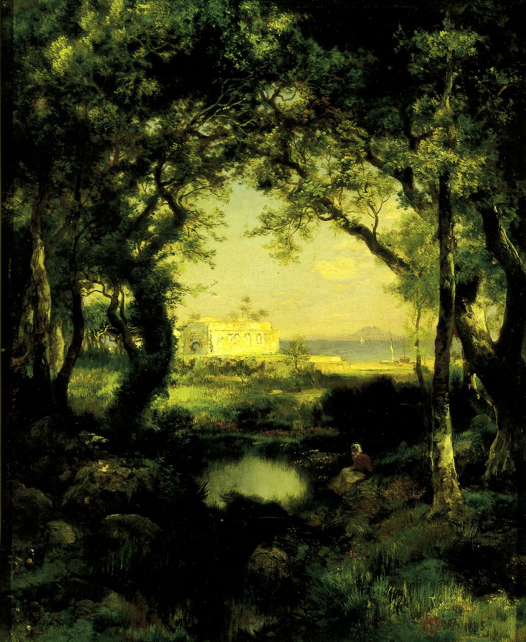 Meksykańska hacjenda, Jezioro Cuitzeo, 1885. autorstwa Thomas Moran