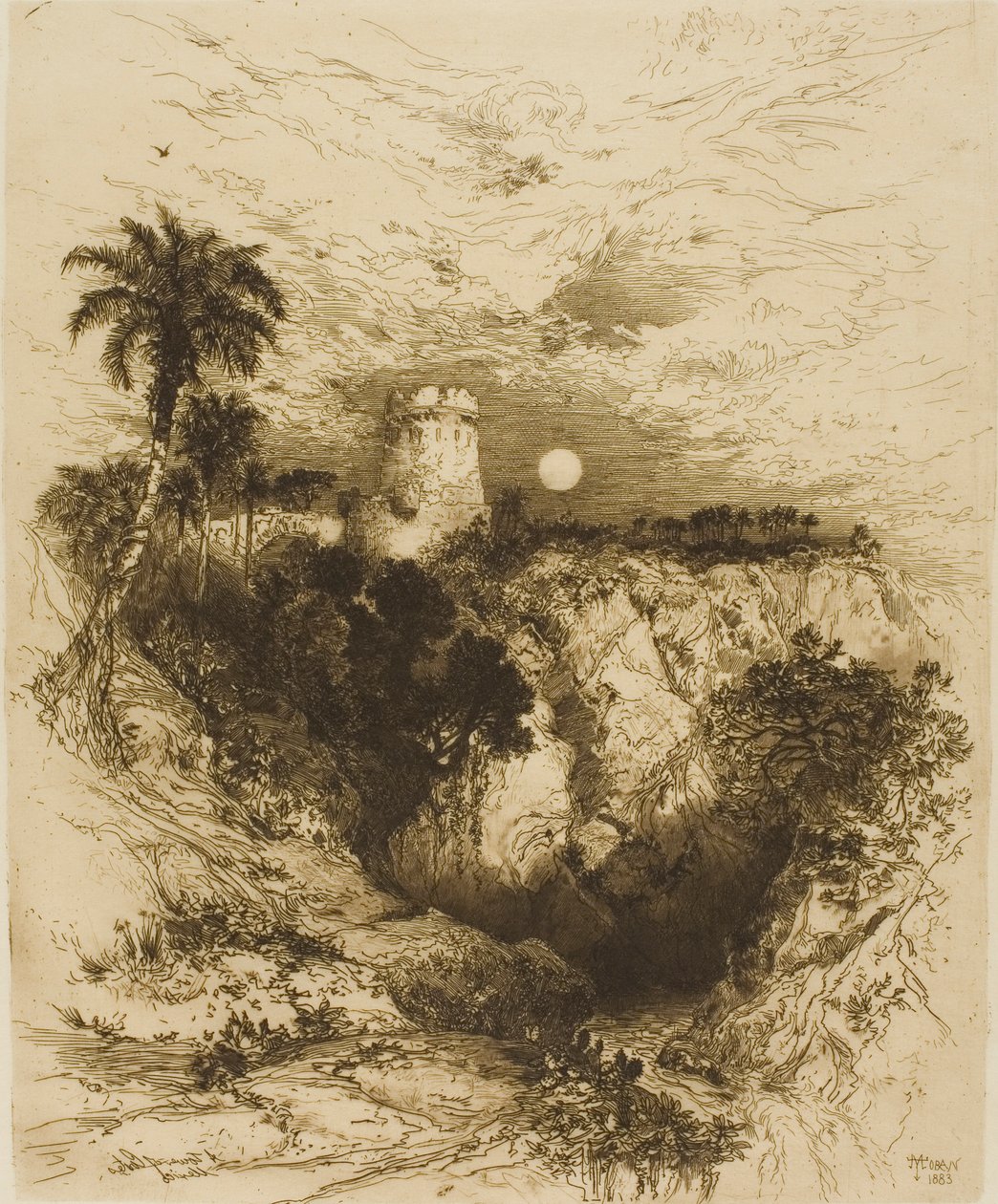 Wieża Corteza – Meksyk autorstwa Thomas Moran