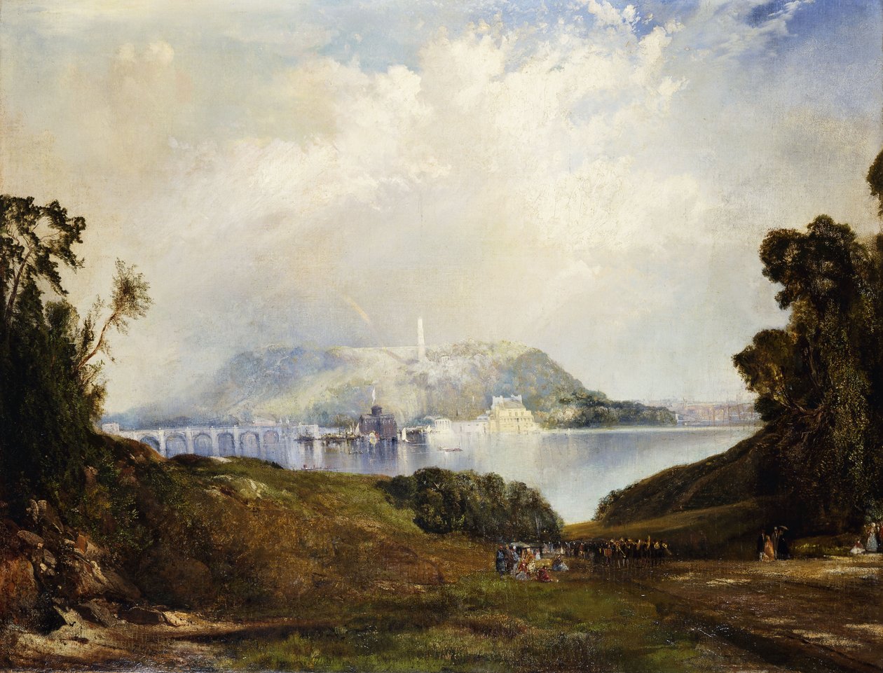 Widok na Fairmont Waterworks, Filadelfia, autorstwa Thomas Moran