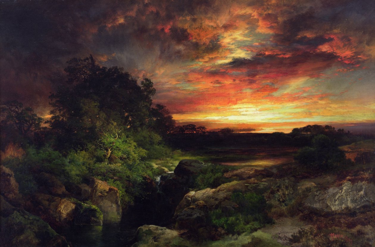 Zachód słońca w Arizonie w pobliżu Wielkiego Kanionu autorstwa Thomas Moran