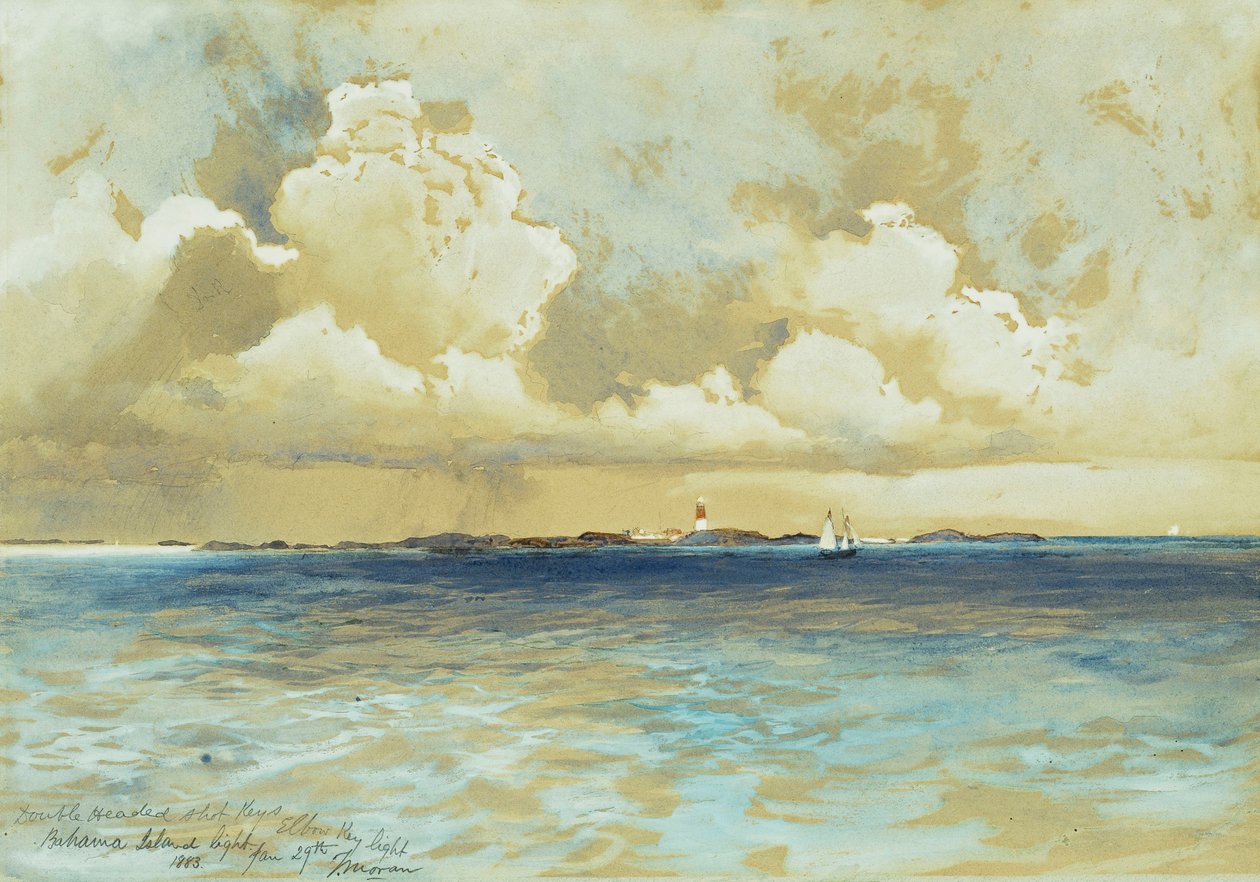 Światło wyspy Bahama, 1883 autorstwa Thomas Moran